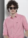Men Slim Fit Solid Spread Collar Casual Shirt